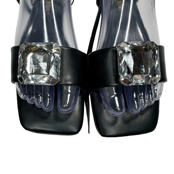 Chase + Chloe Oversized Jewel "EVE-26" Sandal in Black. Sz: 7 - Picture 3 of 10